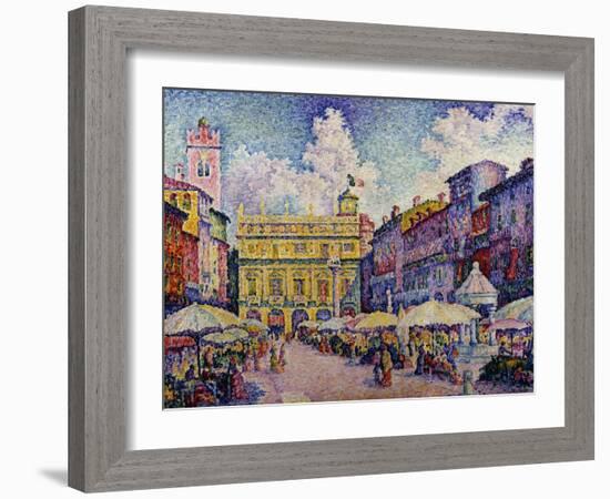 The Herb Market, Verona; La Place Aux Herbes, Verone-Paul Signac-Framed Giclee Print