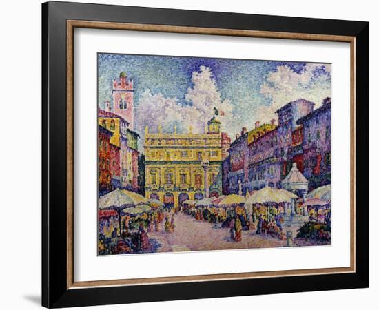 The Herb Market, Verona; La Place Aux Herbes, Verone-Paul Signac-Framed Giclee Print