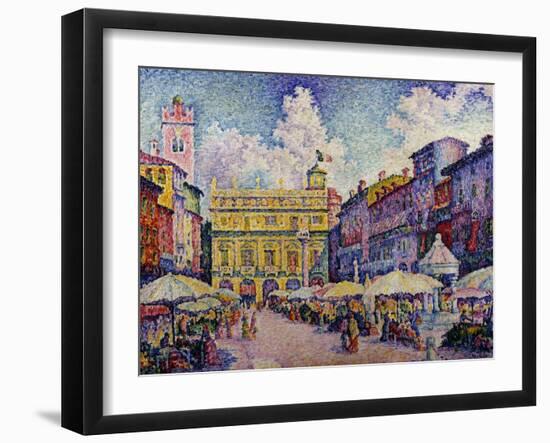 The Herb Market, Verona; La Place Aux Herbes, Verone-Paul Signac-Framed Giclee Print