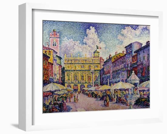 The Herb Market, Verona; La Place Aux Herbes, Verone-Paul Signac-Framed Giclee Print