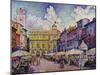 The Herb Market, Verona; La Place Aux Herbes, Verone-Paul Signac-Mounted Giclee Print