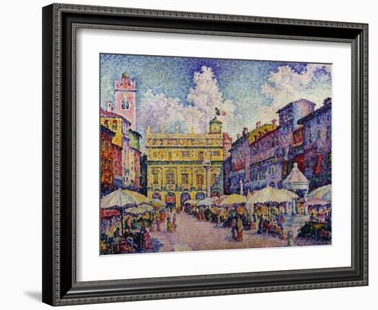 The Herb Market, Verona; La Place Aux Herbes, Verone-Paul Signac-Framed Giclee Print