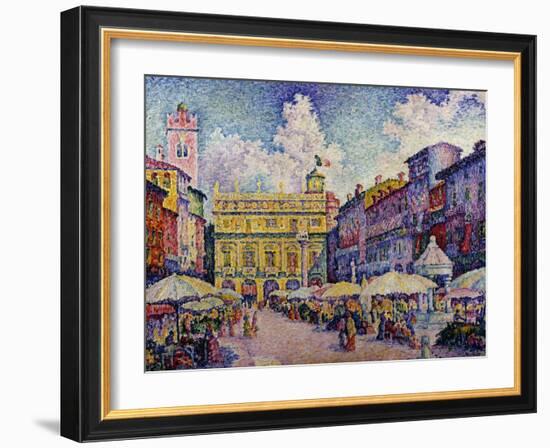 The Herb Market, Verona; La Place Aux Herbes, Verone-Paul Signac-Framed Giclee Print