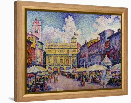 The Herb Market, Verona; La Place Aux Herbes, Verone-Paul Signac-Framed Premier Image Canvas