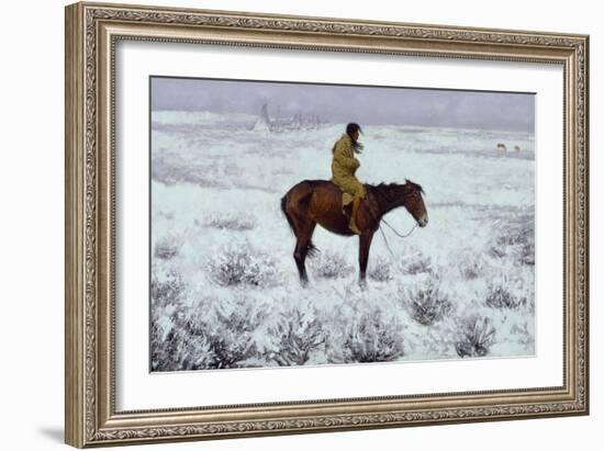 The Herd Boy, C.1905 (Oil on Canvas)-Frederic Remington-Framed Giclee Print