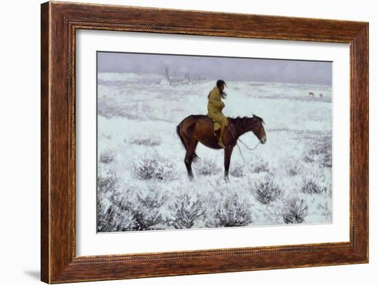 The Herd Boy, C.1905 (Oil on Canvas)-Frederic Remington-Framed Giclee Print