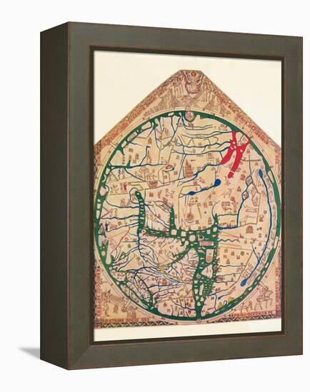 The Hereford Mappa Mundi, (C128), 1912-Richard de Bello-Framed Premier Image Canvas