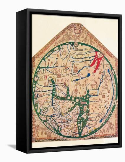 The Hereford Mappa Mundi, (C128), 1912-Richard de Bello-Framed Premier Image Canvas