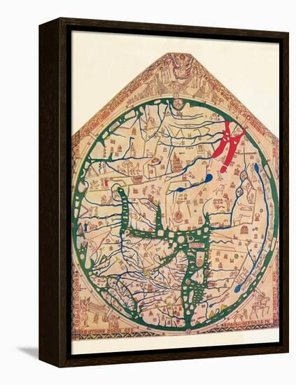 The Hereford Mappa Mundi, (C128), 1912-Richard de Bello-Framed Premier Image Canvas