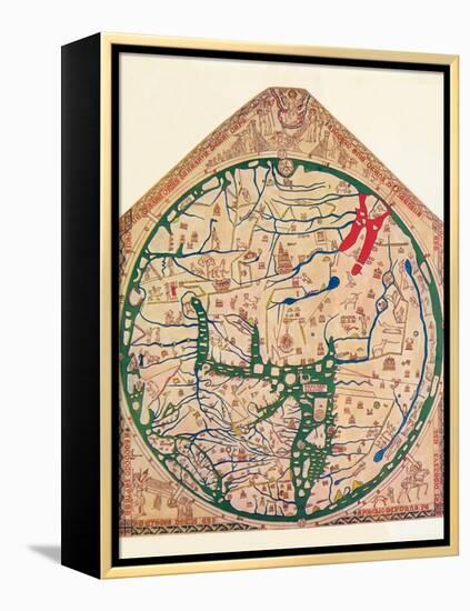 The Hereford Mappa Mundi, (C128), 1912-Richard de Bello-Framed Premier Image Canvas