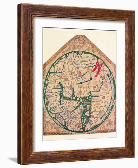 The Hereford Mappa Mundi, (C128), 1912-Richard de Bello-Framed Giclee Print