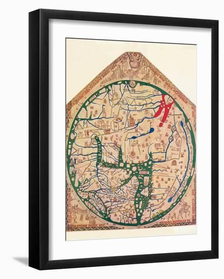 The Hereford Mappa Mundi, (C128), 1912-Richard de Bello-Framed Giclee Print