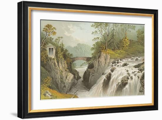 The Hermitage and Falls of the Bruar - Near Dunkeld-English School-Framed Giclee Print