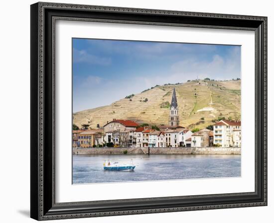 The Hermitage Vineyards, Stone Terraced, Tain L'Hermitage, Drome, France-Per Karlsson-Framed Photographic Print