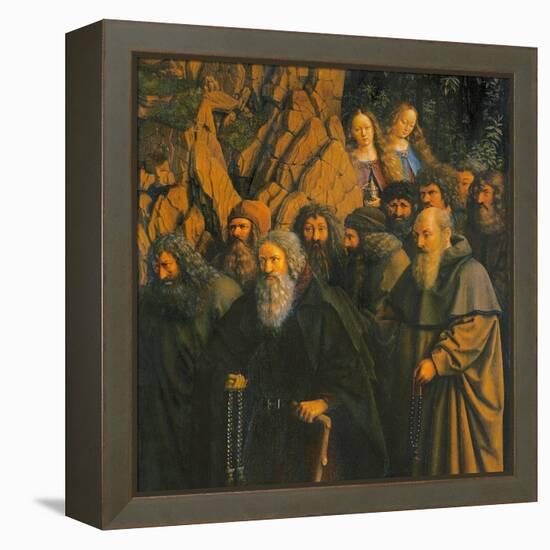 The Hermits Guided by St. Christopher from the right Side of the Ghent Altarpiece, 1432 (Oil on Pan-Jan van Eyck-Framed Premier Image Canvas