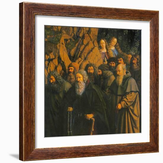 The Hermits Guided by St. Christopher from the right Side of the Ghent Altarpiece, 1432 (Oil on Pan-Jan van Eyck-Framed Giclee Print