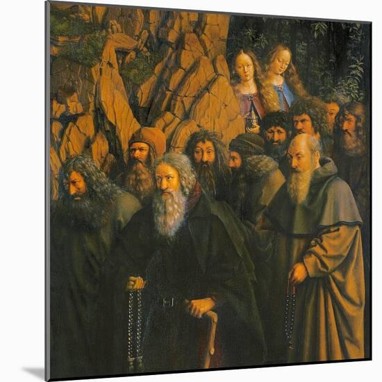 The Hermits Guided by St. Christopher from the right Side of the Ghent Altarpiece, 1432 (Oil on Pan-Jan van Eyck-Mounted Giclee Print