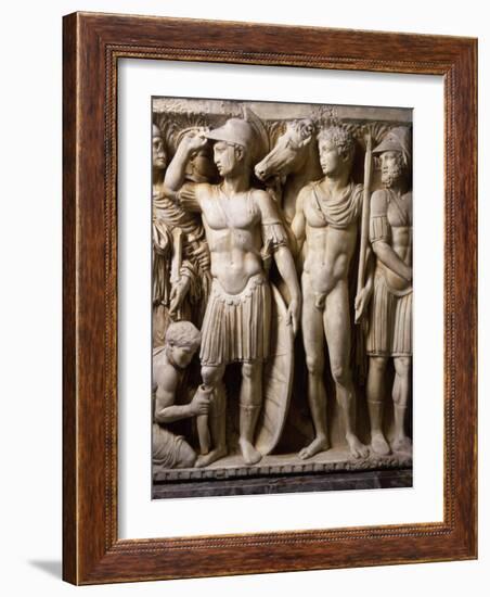 The Hero Achilles Putting on his Armour, Achilles at Court of King Lycomedes, Marble Sarcophagus-null-Framed Photographic Print