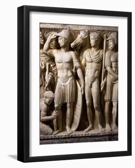 The Hero Achilles Putting on his Armour, Achilles at Court of King Lycomedes, Marble Sarcophagus-null-Framed Photographic Print