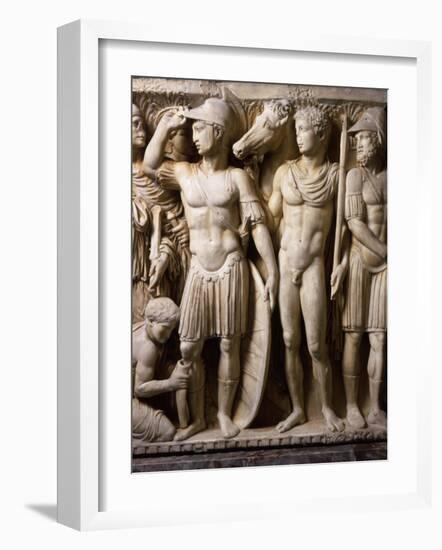 The Hero Achilles Putting on his Armour, Achilles at Court of King Lycomedes, Marble Sarcophagus-null-Framed Photographic Print