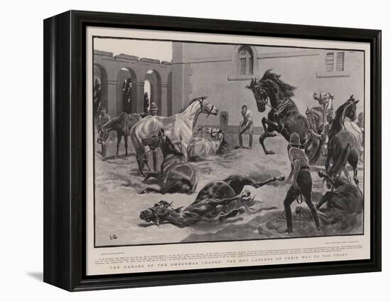 The Heroes of the Omdurman Charge, the 21st Lancers on their Way to the Front-John Charlton-Framed Premier Image Canvas