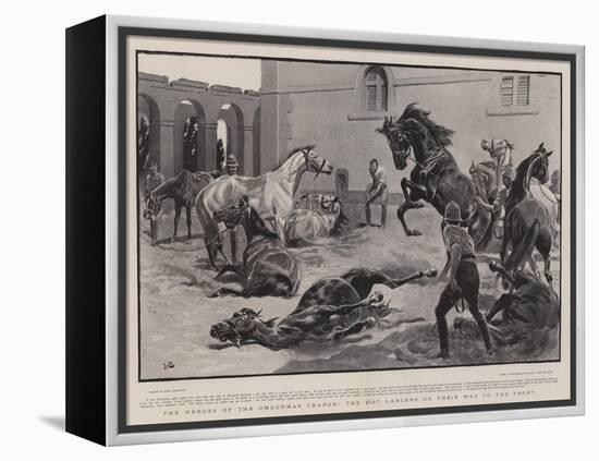 The Heroes of the Omdurman Charge, the 21st Lancers on their Way to the Front-John Charlton-Framed Premier Image Canvas