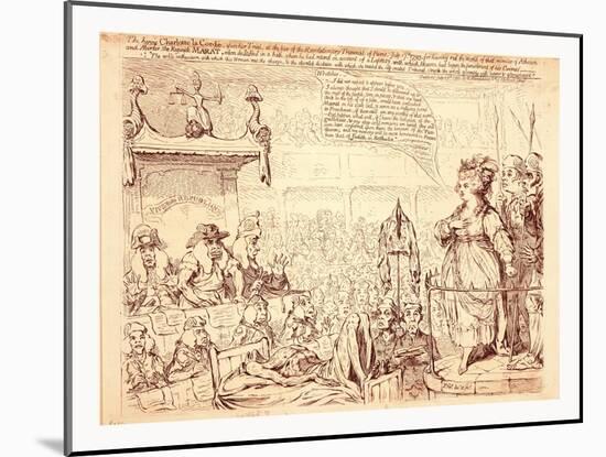 The Heroic Charlotte La Corday, Upon Her Trial, at the Bar of the Revolutionary Tribunal of Paris-null-Mounted Giclee Print