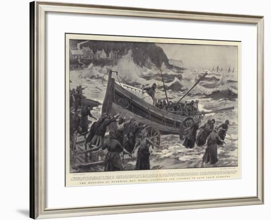 The Heroines of Runswick Bay, Women Launching the Lifeboat to Save their Husbands-Joseph Nash-Framed Giclee Print