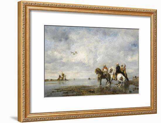 The Heron Hunt-Eugène Fromentin-Framed Giclee Print