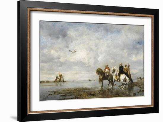 The Heron Hunt-Eugène Fromentin-Framed Giclee Print