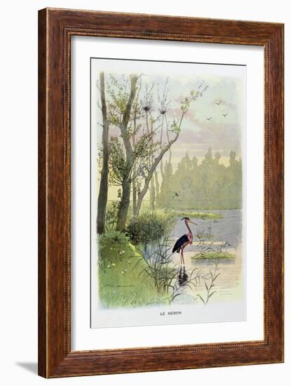 The Heron, La Fontaine's Fables-Firmin Bouisset-Framed Art Print