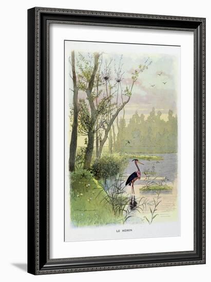 The Heron, La Fontaine's Fables-Firmin Bouisset-Framed Art Print