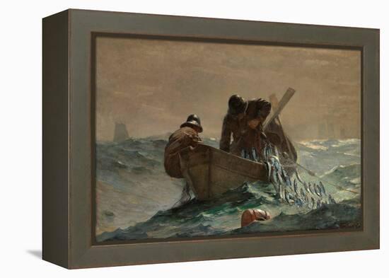 The Herring Net, 1885, by Winslow Homer, 1836-1910, American, realist painting,-Winslow Homer-Framed Stretched Canvas