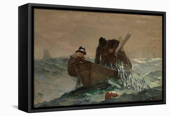 The Herring Net, 1885, by Winslow Homer, 1836-1910, American, realist painting,-Winslow Homer-Framed Stretched Canvas