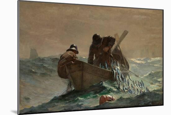The Herring Net, 1885, by Winslow Homer, 1836-1910, American, realist painting,-Winslow Homer-Mounted Art Print
