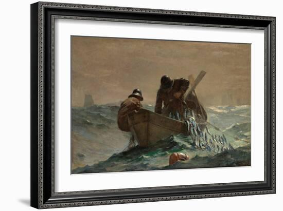 The Herring Net, 1885, by Winslow Homer, 1836-1910, American, realist painting,-Winslow Homer-Framed Art Print