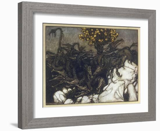 The Hesperides-Arthur Rackham-Framed Art Print