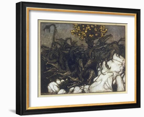 The Hesperides-Arthur Rackham-Framed Art Print