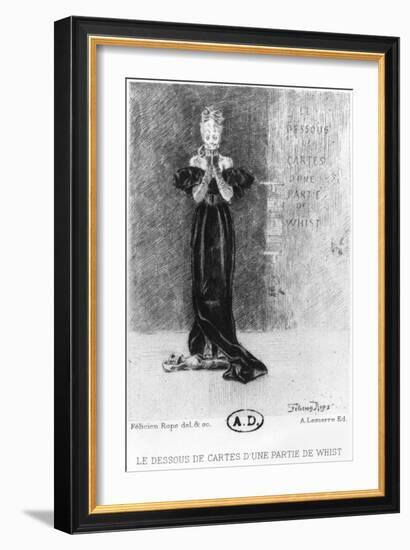 The Hidden Side of a Whist Party-Felicien Rops-Framed Giclee Print