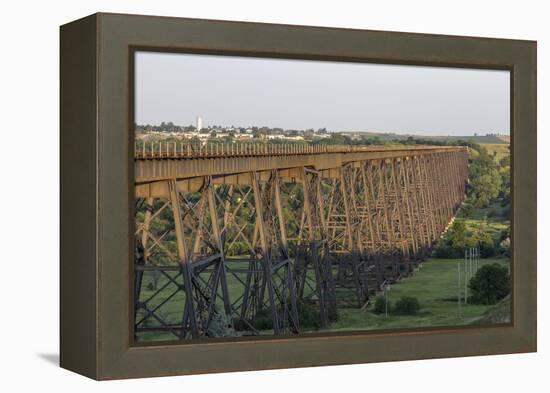 The High Line Railroad Bridge Trestle in Valley City, North Dakota, USA-Chuck Haney-Framed Premier Image Canvas