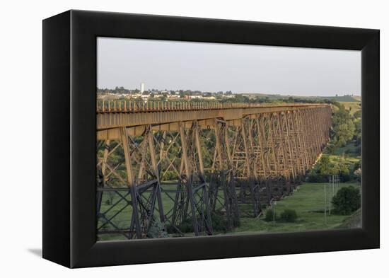 The High Line Railroad Bridge Trestle in Valley City, North Dakota, USA-Chuck Haney-Framed Premier Image Canvas