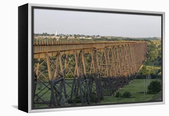 The High Line Railroad Bridge Trestle in Valley City, North Dakota, USA-Chuck Haney-Framed Premier Image Canvas