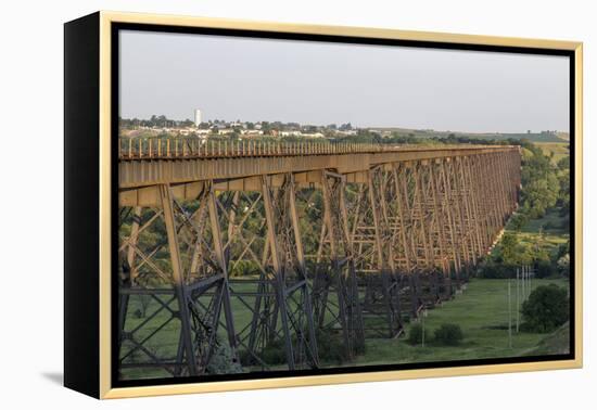 The High Line Railroad Bridge Trestle in Valley City, North Dakota, USA-Chuck Haney-Framed Premier Image Canvas