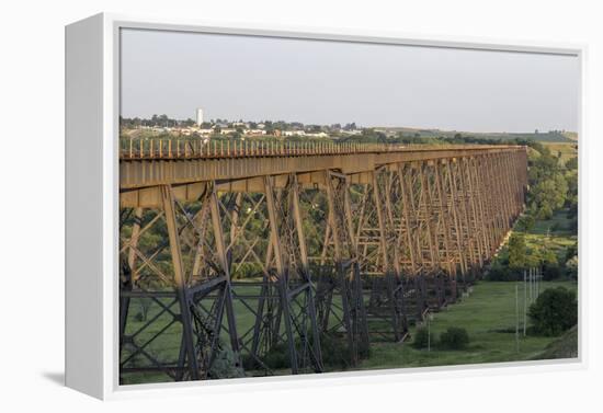 The High Line Railroad Bridge Trestle in Valley City, North Dakota, USA-Chuck Haney-Framed Premier Image Canvas