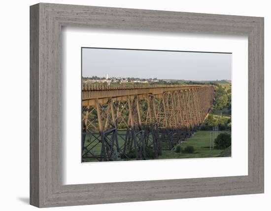 The High Line Railroad Bridge Trestle in Valley City, North Dakota, USA-Chuck Haney-Framed Photographic Print