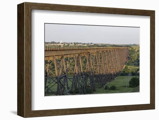 The High Line Railroad Bridge Trestle in Valley City, North Dakota, USA-Chuck Haney-Framed Photographic Print