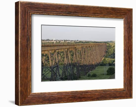The High Line Railroad Bridge Trestle in Valley City, North Dakota, USA-Chuck Haney-Framed Photographic Print