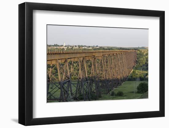 The High Line Railroad Bridge Trestle in Valley City, North Dakota, USA-Chuck Haney-Framed Photographic Print