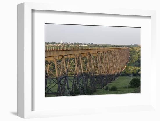 The High Line Railroad Bridge Trestle in Valley City, North Dakota, USA-Chuck Haney-Framed Photographic Print