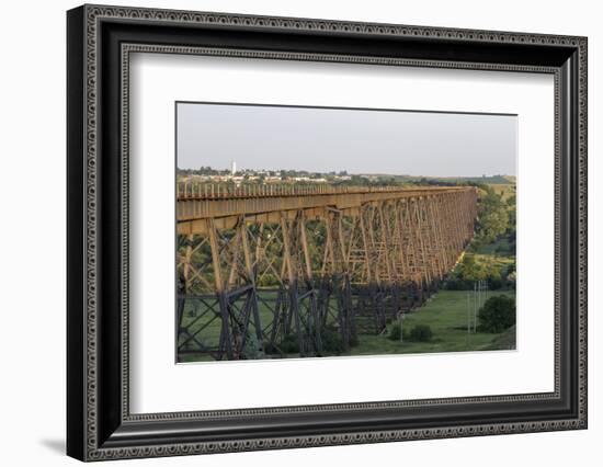 The High Line Railroad Bridge Trestle in Valley City, North Dakota, USA-Chuck Haney-Framed Photographic Print